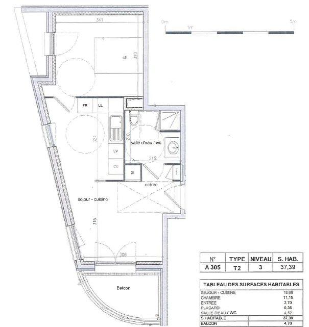 Appartement - 37 m² - 2 pièces