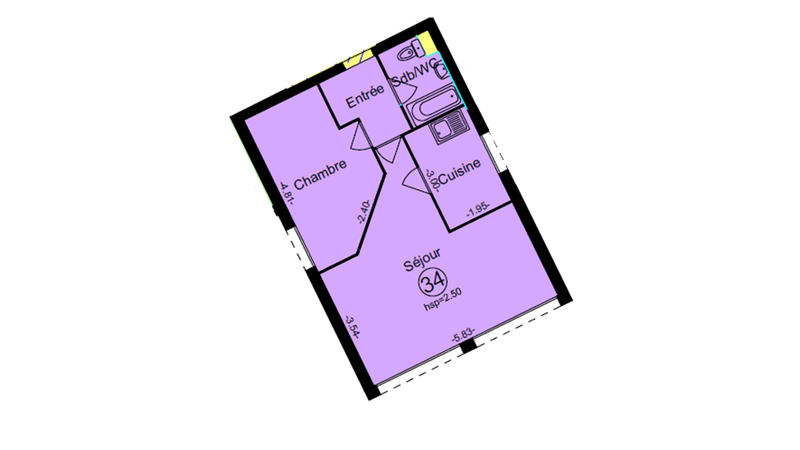 Appartement - 47 m² - 2 pièces