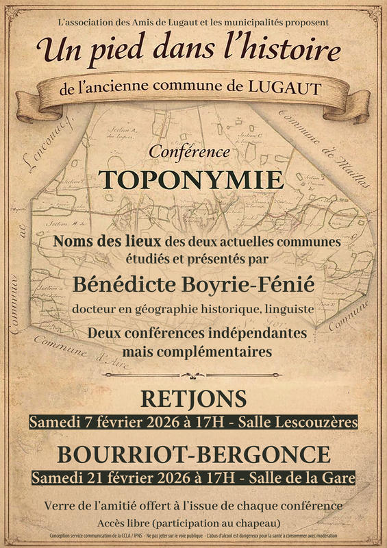 Conférence toponymie : un pied dans l'histoire de l'ancienne commune de Lugaut