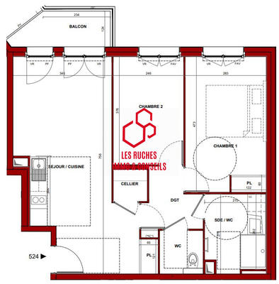 Appartement - 61 m² - 3 pièces