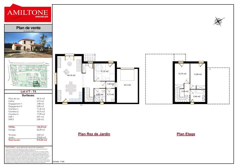 Maison - 101 m² - 4 pièces