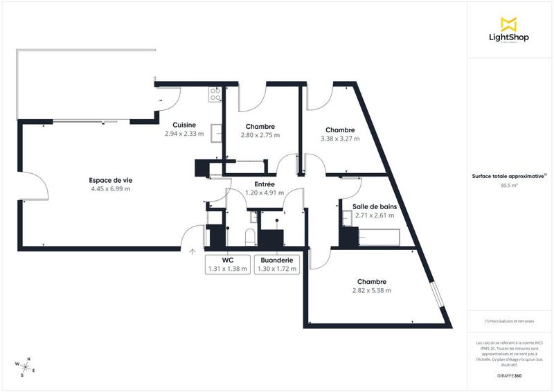 Appartement - 85 m² - 4 pièces