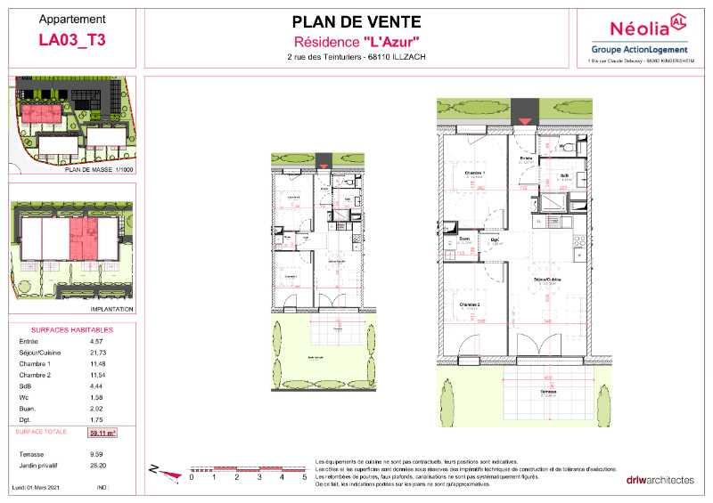 Duplex - 59 m² - 3 pièces