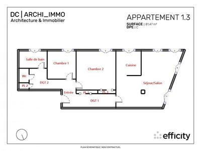 Appartement - 83 m² - 3 pièces