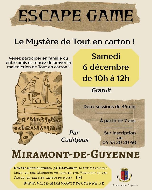 Escape game - le mystère de Tout en Carton !
