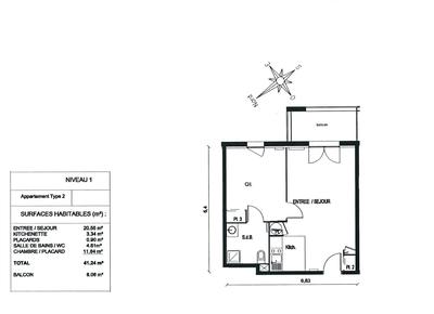 Appartement - 41 m² - 2 pièces