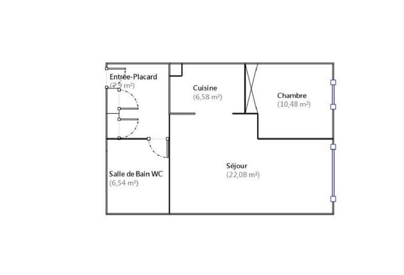 Appartement - 53 m² - 2 pièces