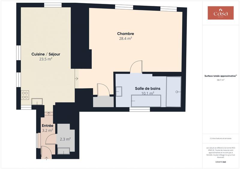 Appartement - 69 m² - 3 pièces