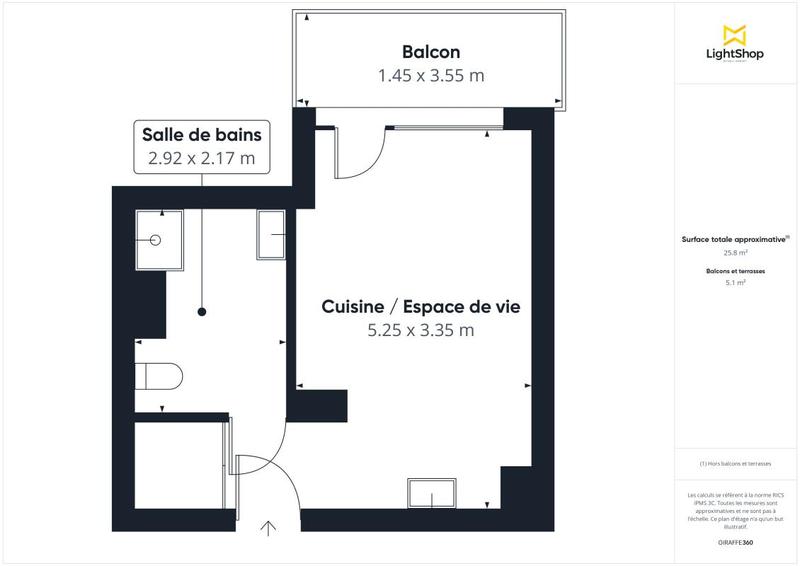Appartement - 27 m² - 1 pièce
