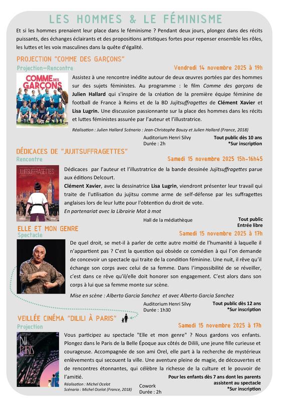 Programme médiathèque Novembre