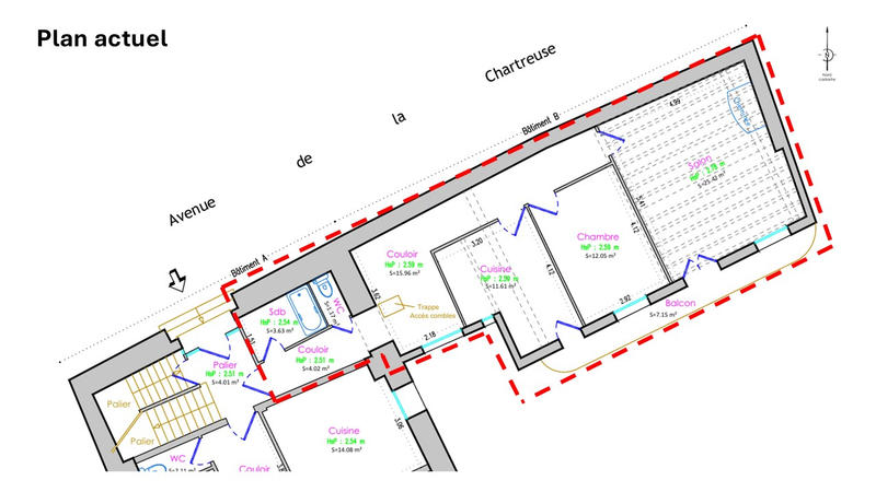 Appartement - 74 m² - 3 pièces