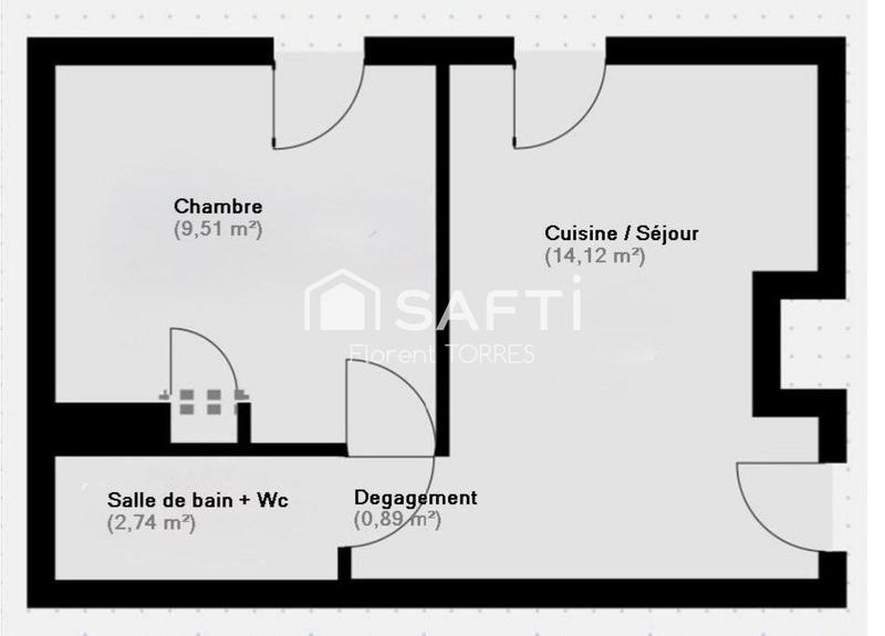 Appartement - 28 m² - 2 pièces