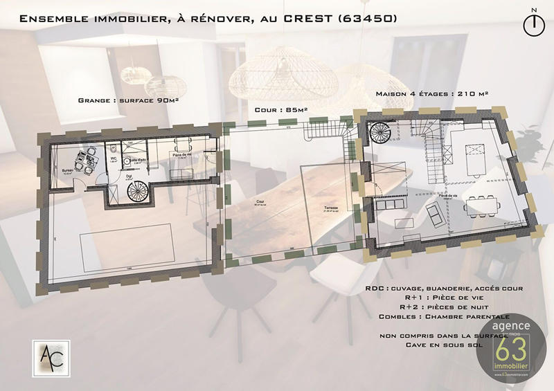 Maison ancienne - 180 m² - 5 pièces