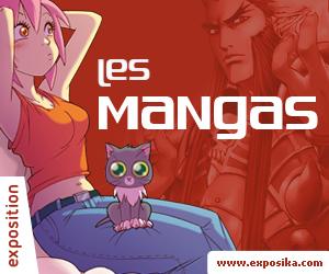 Exposition à la médiathèque / les mangas