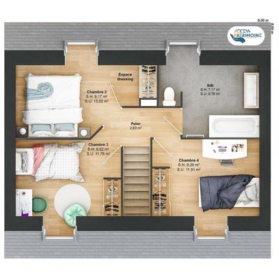 Maison - 93 m² - 6 pièces