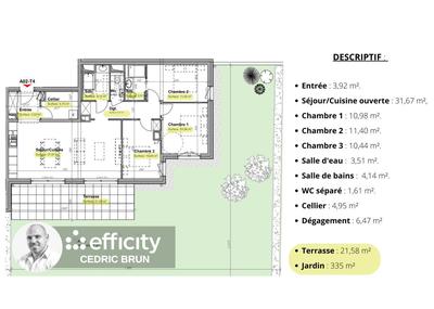 Appartement - 88 m² - 4 pièces