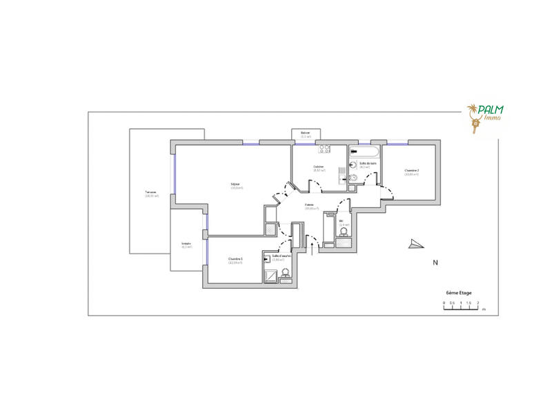 Appartement - 84 m² - 3 pièces
