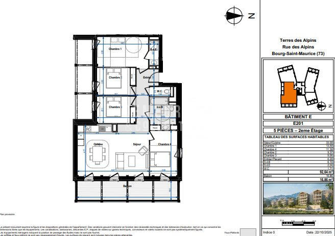 Appartement - 93 m² - 5 pièces