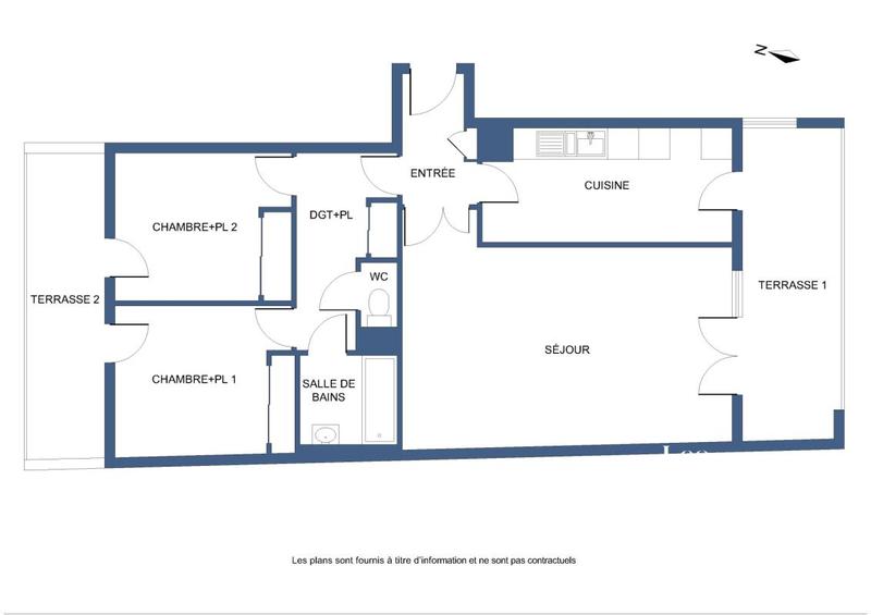 Appartement - 70 m² - 3 pièces