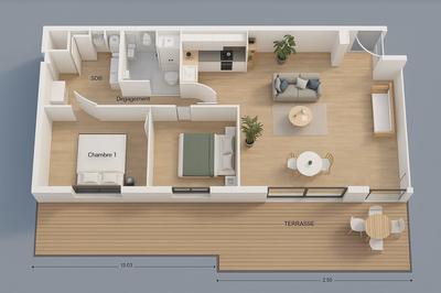 Appartement - 73 m² - 3 pièces