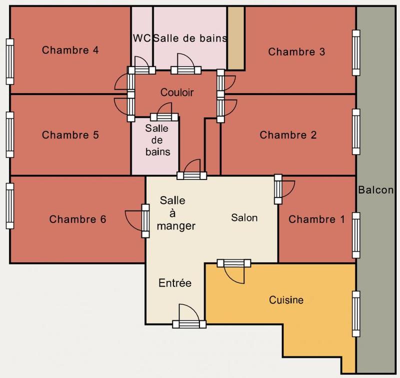 Chambre - 23 m² - 6 pièces