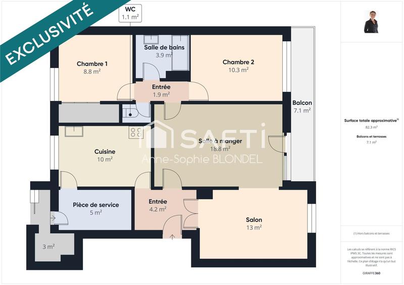 Appartement - 82 m² - 4 pièces