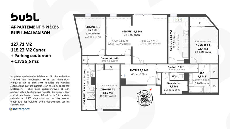 Appartement - 127 m² - 5 pièces