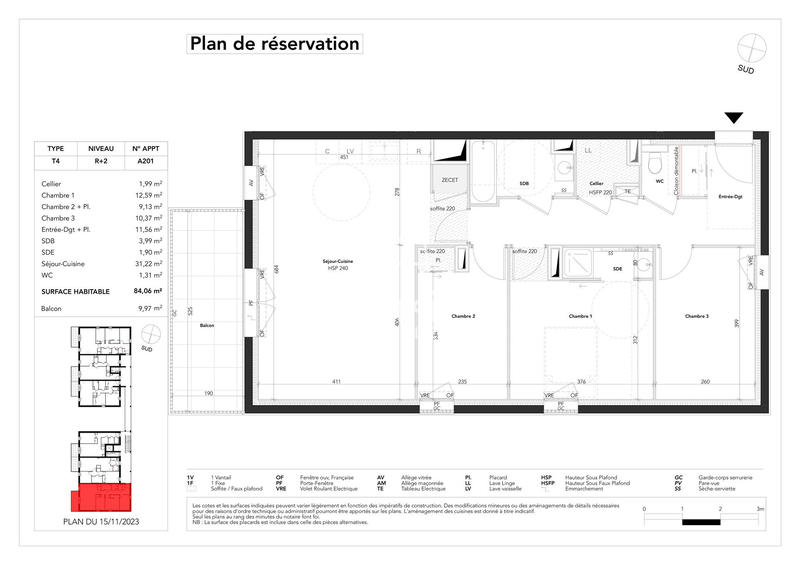 Appartement - 84 m² - 4 pièces