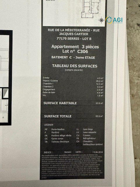 Appartement - 64 m² - 3 pièces