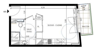 Appartement - 23 m² - 1 pièce