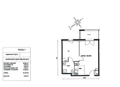 Appartement - 41 m² - 2 pièces