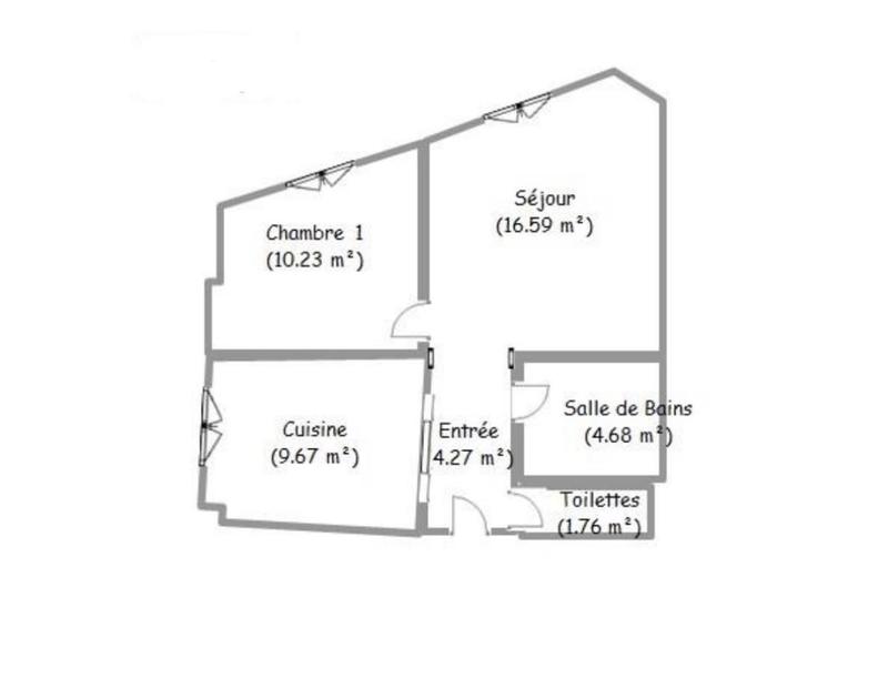 Appartement - 47 m² - 2 pièces