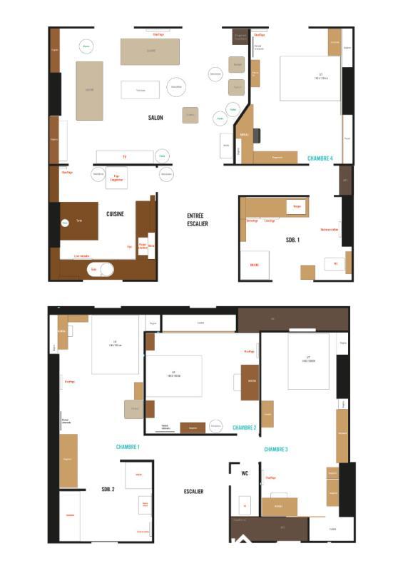 Chambre - 14 m² - 1 pièce