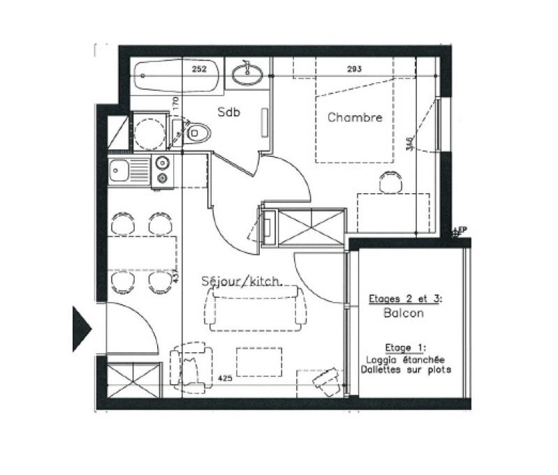 Appartement - 29 m² - 2 pièces