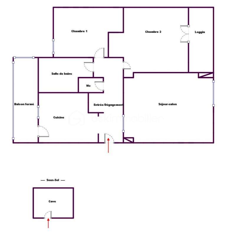 Appartement - 55 m² - 3 pièces