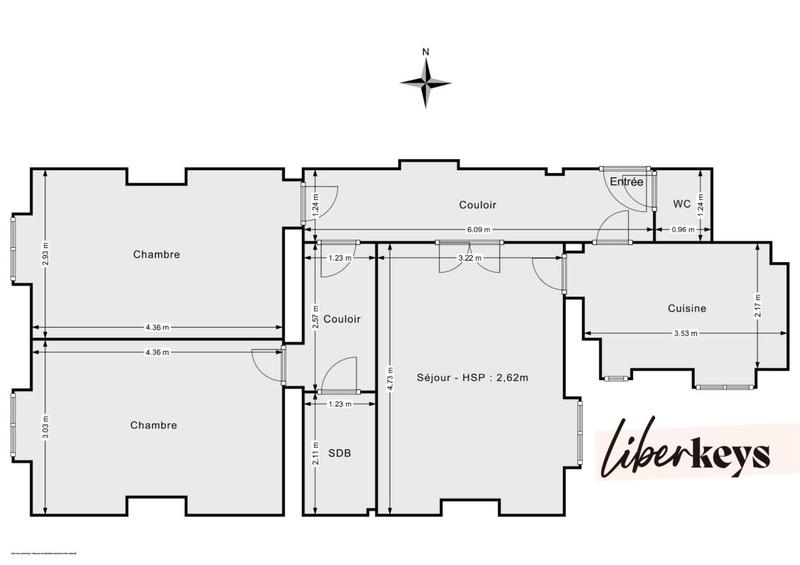 Appartement - 63 m² - 3 pièces