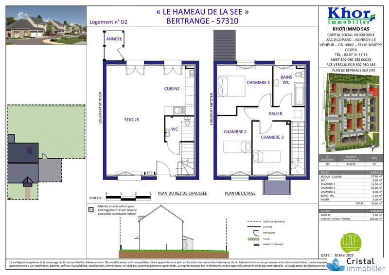 Maison - 80 m² - 5 pièces
