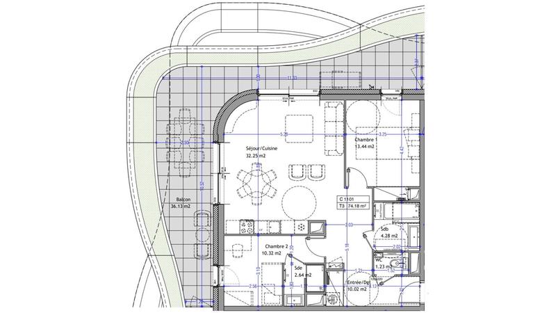 Appartement - 74 m² - 3 pièces