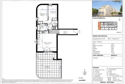 Appartement - 69 m² - 3 pièces