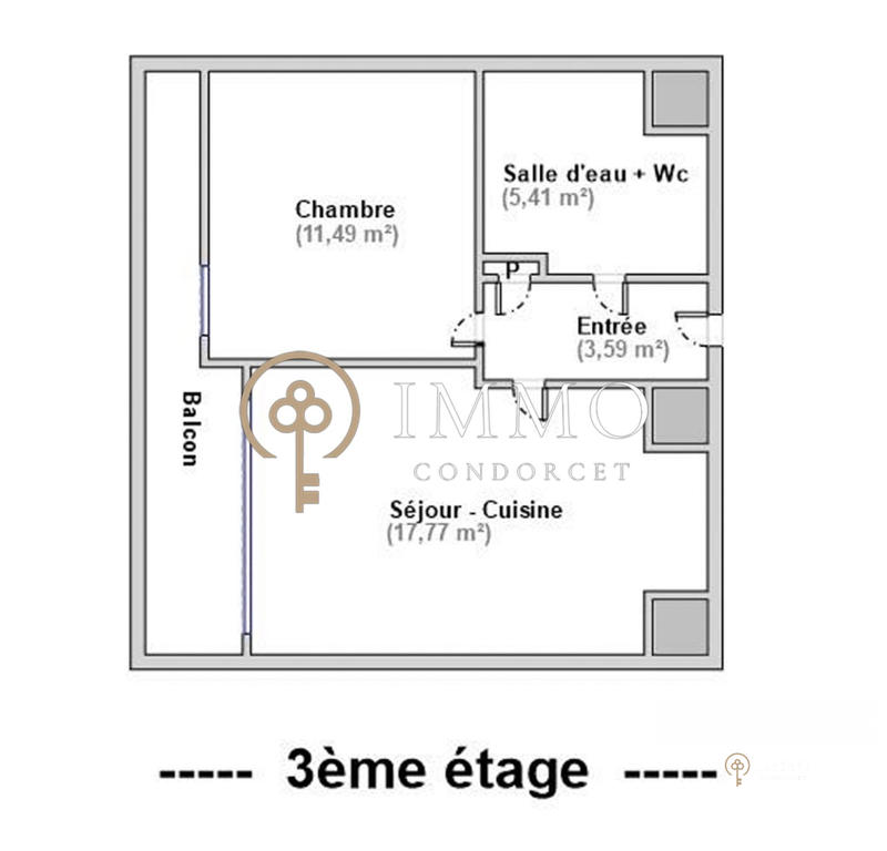 Appartement - 40 m² - 2 pièces