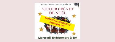 [Reporté] Atelier créatif de Noël à la Médiathèque d'Eygalières