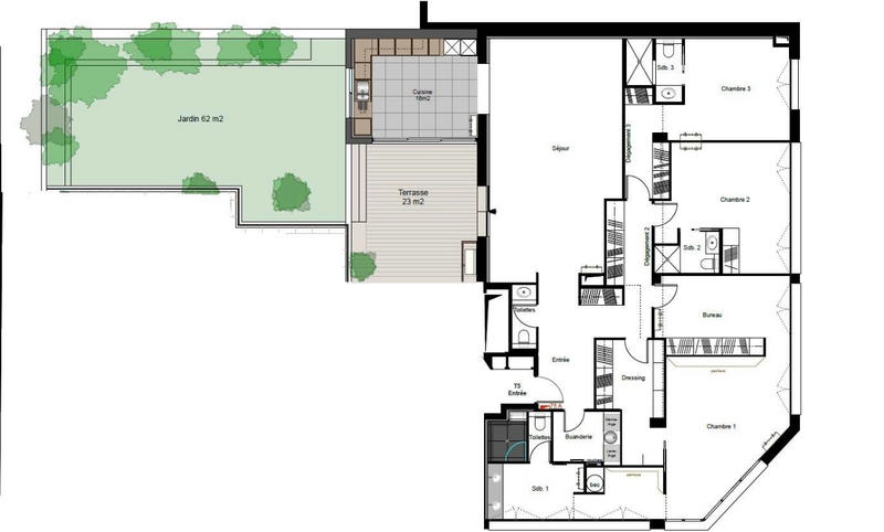 Appartement - 184 m² - 6 pièces