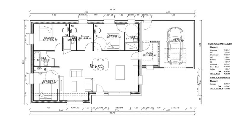 Maison - 100 m² - 5 pièces