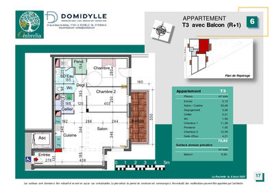 Appartement - 73 m² - 3 pièces