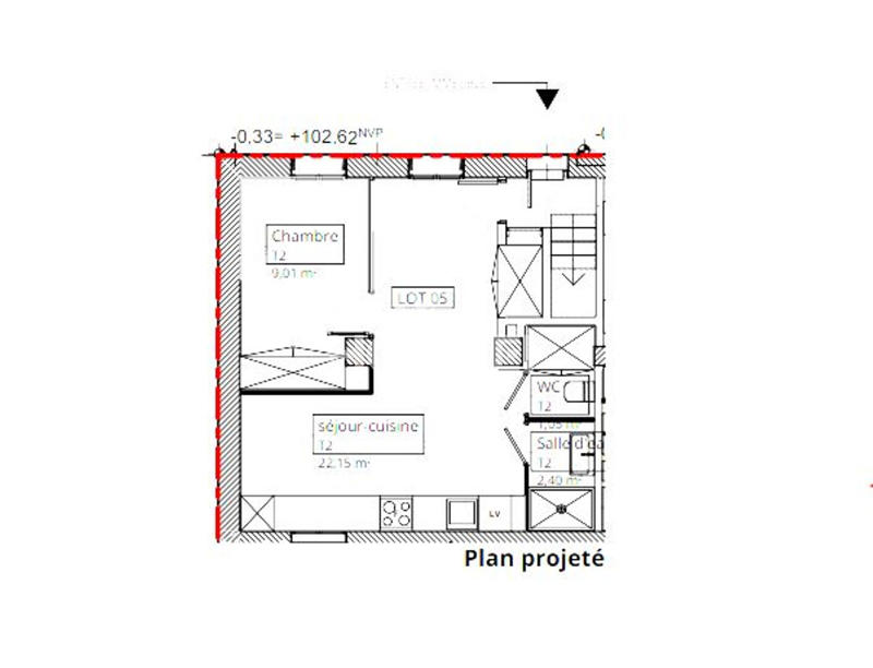 Appartement - 37 m² - 2 pièces