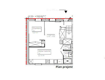 Appartement - 37 m² - 2 pièces
