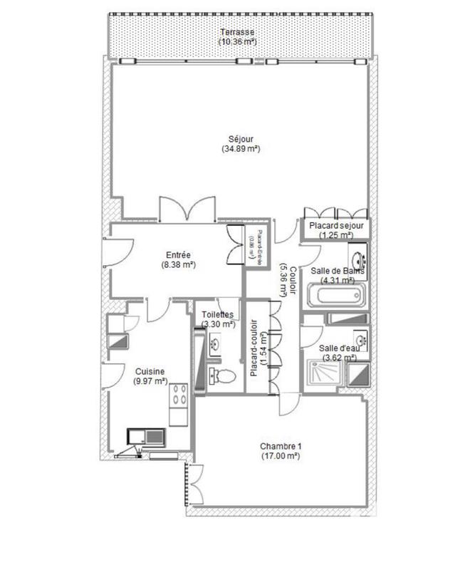 Appartement - 91 m² - 3 pièces