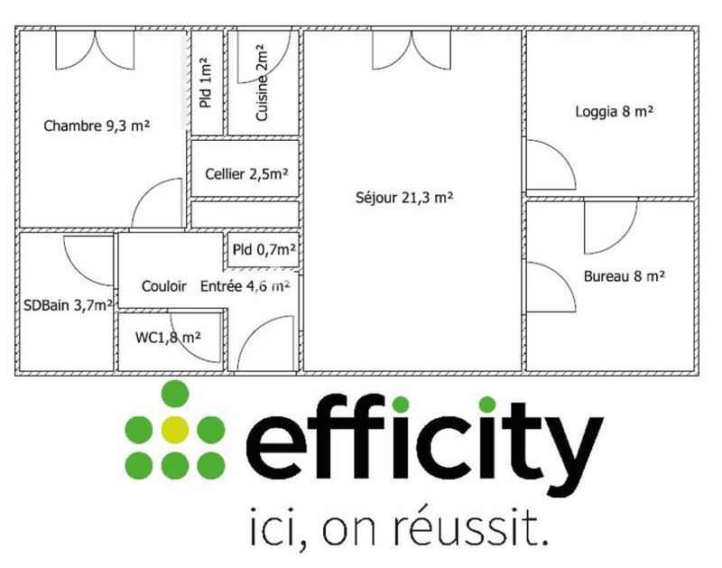 Appartement - 55 m² - 2 pièces