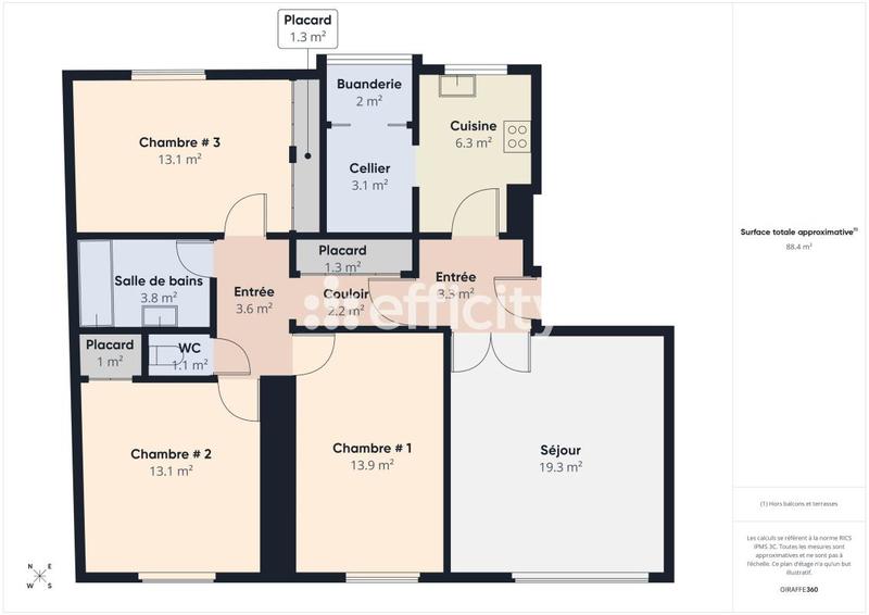 Appartement - 90 m² - 4 pièces