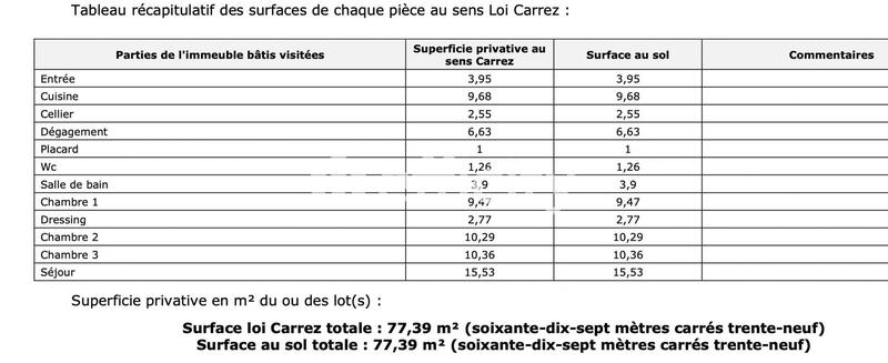 Appartement - 77 m² - 5 pièces